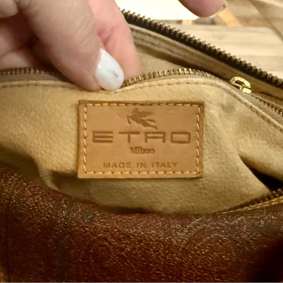 ETRO Brown Paisley PVC & Leather Boston Handle Bag - Picture 11 of 13